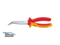 Flachrundzange Knipex 2626/200 chrom/isol. VDE gebogen