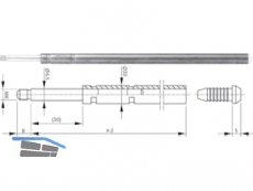 Panikrohr mit Gleitstopfen A = 1500 mm M6 verzinkt B 9006 0013