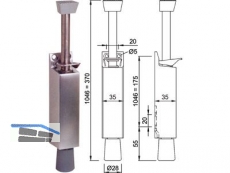 Trfeststeller 1046.02 Hub 120 mm 80 kg silberfarbig einbrennlackiert