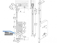 Schiebetr-Stangenschloss 1630.KG.4/60 Dorn 60mm WC 14351