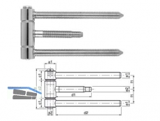 Einbohrband SFS 40H-18-009 verzinkt dreiteilig Gr. 18