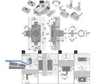 Drehstangenschloss-Set Dorn 25 mm zum Anschrauben vernickelt 9136129