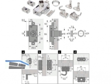 Drehstangenschloss-Set Dorn 15 mm zum Anschrauben vernickelt 9136128