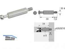 Einschraubdbel DU 425 Gewinde M4x7,8 mm Spannma 30 mm blank 79521