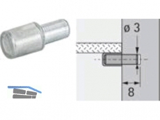 Glasbodentrger  3 mm verzinkt mit Kunststoffkappe transparent 79710