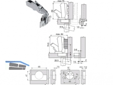 Weitwinkelscharnier Clip Top 71T6640B Inserta 170 Mittelband 713.326.3