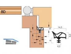 Trdichtung KB Goll V 1012-BD/KB dunkelbeige, VPE 6 lfm