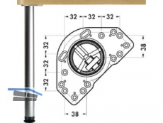 Tischbein-Set  60 mm L = 700-800 mm max. 100 kg Stahl Edelstahloptik