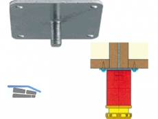 Befestigungsplatte 80x80 mm mit Gewinde- stift M10 zur Montage in Mbelfen