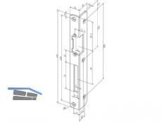 Winkelschliessblech IW/3 S-1039 27835-04 Edelstahl (25 x 33) DIN links