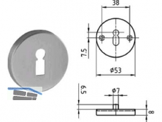 Schlsselrosette 5380.1C BB Edelstahl 402554