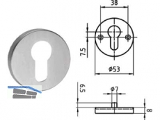 Schlsselrosette 5380.3C PZ Edelstahl 402556