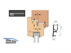 Fensterdichtung AFK2037-GG/2 graphitgrau, VPE 200 lfm