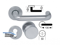 Wechselgrt./Drcker/Rosetten PZ Nava TS 70 mm natur eloxiert