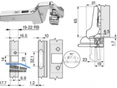 Mbelscharnier 71T960A fr Glasrahmen 381.013.3