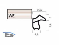 Zargentrdichtung Goll A 1602-WE/5 POLY weiss, (5m fixlang) VOEST-Zarge