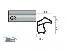 Zargentrdichtung Goll A 1602-GR/5 POLY grau, (5m fixlang) VOEST-Zarge