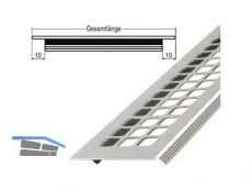 Lftungsprofil 100x 600 mm mit Quadratlochung natur eloxiert