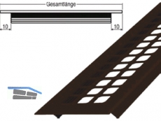 Lftungsprofil 100x 600 mm mit Quadratlochung bronze eloxiert