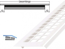 Lftungsprofil 100x1000 mm mit Quadratlochung weiss