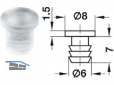 Anschlagpuffer fr Bohrung  6,0 mm Kunststoff transparent