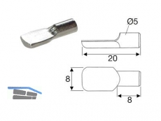 Lffelbodentrger Servo  5 mm Lnge = 20,0 mm vernickelt 4303.210