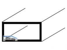 ALU-Profil natureloxiert 1000mm Rechteckrohr-Profil 20x10x1mm 10332