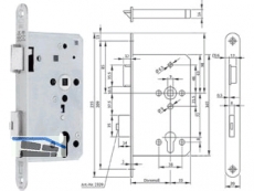 Panikschloss B 2329 Funktion E 2-flg. 65/72/9/235x20x3 rechts