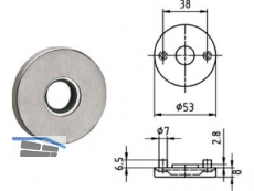 Drckerrosette 5620 easyfix 21,2 mm Edelstahl 402187