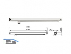 Gleitschiene GEZE zu TS 5000 L silber, Bandgegenseite 025655