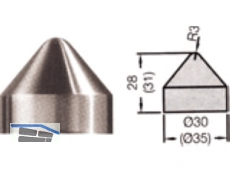 Rundrohr Kegelform zierend fr 30 mm Edelstahl