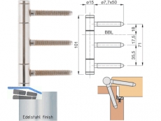 Einbohrband PR315GL-FR-EF Edelstahlfinish