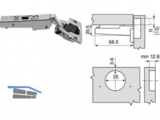 Mbelscharnier Clip Top ohne Feder 70T5550.TL 120 Eckband