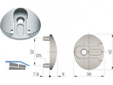 Montageteil zu Klappenlift KLB-078 vernickelt