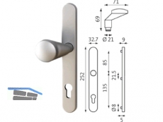 RR-Knopflangschild PZ 92 mm Edelstahl B-72640-61-0-8