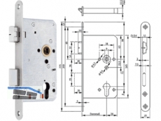 Panikschloss B 2120 Funtkion B SVP 1-flg. 65/72/9/235x20x3 links
