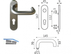 Halbgarnitur Kurzschild PZ 72 mm EV1 B-72110-00-0-1