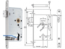 Panikschloss B 2111 Funktion B SVP 2-flg. 65/72/9/235x20x3 links