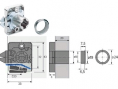 Rolljalousiefallenschloss Z23  18 mm vernickelt 46481