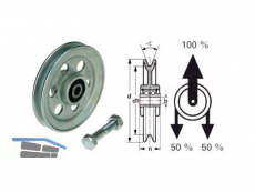 Drahtseilrolle 74 / 100mm Stahl