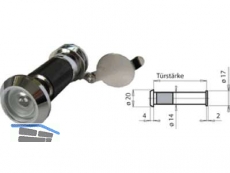 Trspion WG 582 FH Messing verchromt TS 58-68 mm 170 Bohrung 14 mm