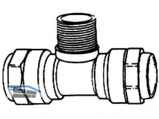T-Verbindungsstck Mittelab.m Aussengew. Typ 131 63mm x 2\ x 63mm Isiflo