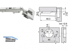 Mbelscharnier Clip Top ohne Feder 70T5590BTL 120 Eckband 687.406.3