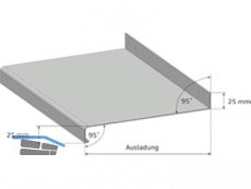 Metallfensterbank C0 natur eloxiert 130 mm Ausladung, mit Folie QS 25