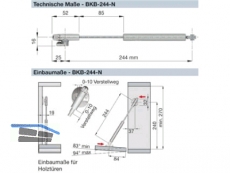 Barklappenbeschlag vernickelt Lnge = 244 mm BKB-244-N