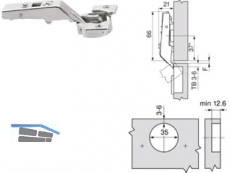 Aventos Zwischenscharnier HF 134 zum Schrauben, ohne Feder 78Z5500T 679.667.3