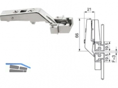 Aventos Alurahmenscharnier HF 134 zum Schrauben, ohne Feder 78Z550AT 679.7303