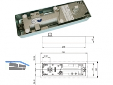 Boden-Trschlieer GEZE TS 500 NV mit Zementkasten m. Festst. 90 104028