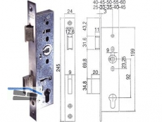 Rohrrahmenschloss 9600 PZ 30 mm Nuss 9 mm NIRO Stulp 24 mm