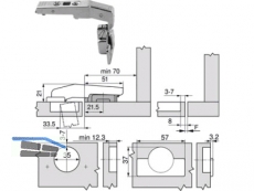 Stollenscharnier Clip Top 95 78T9550.TL Anschraub ohne Feder